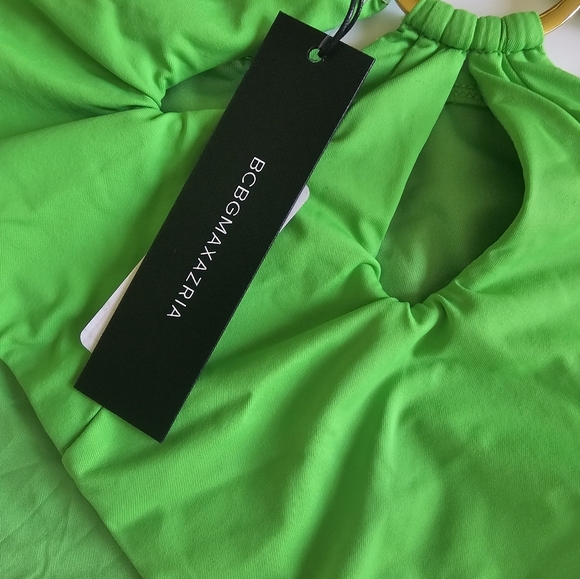 BCBGMAXAZRIA Womens Cut-Out Lime One-Piece Swimsuit - Picture 8 of 8